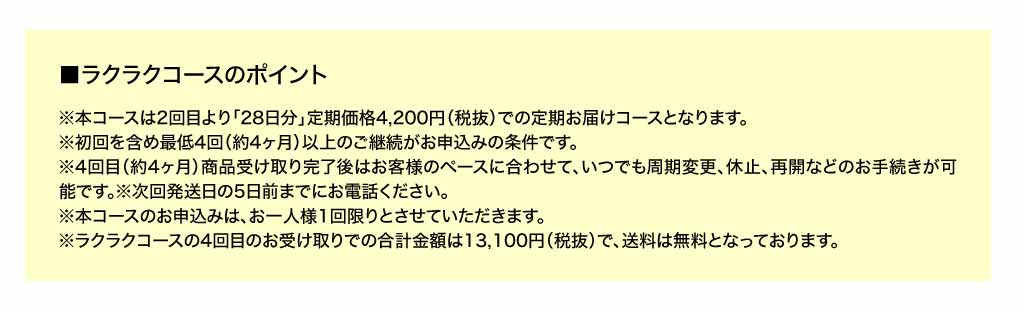 ラクラクコースのポイント